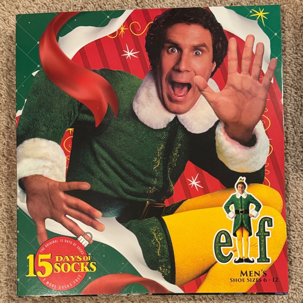 ELF Men's Festive Green and Yellow Socks